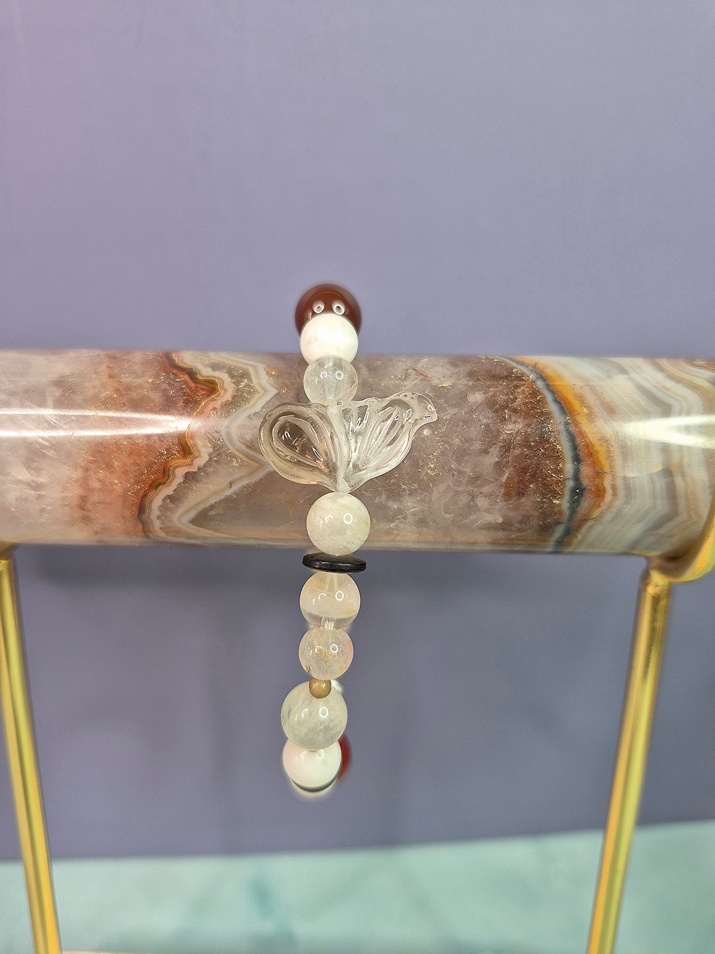 Smoky Quartz Wing Multi Gem Beaded Bracelet