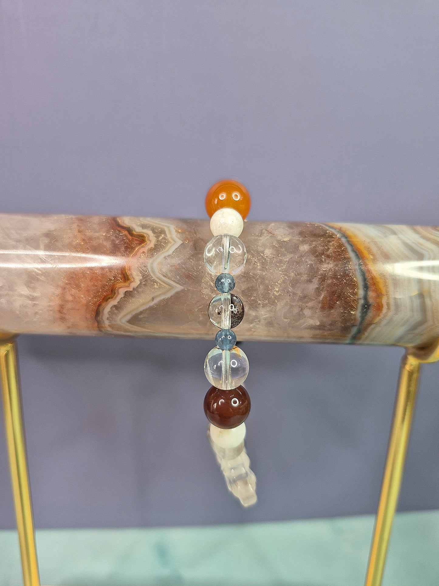 Smoky Quartz Wing Multi Gem Beaded Bracelet