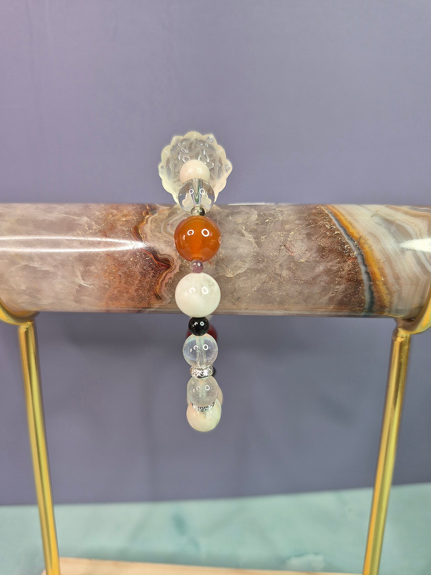 Citrine Lotus Multi Gem Beaded Bracelet