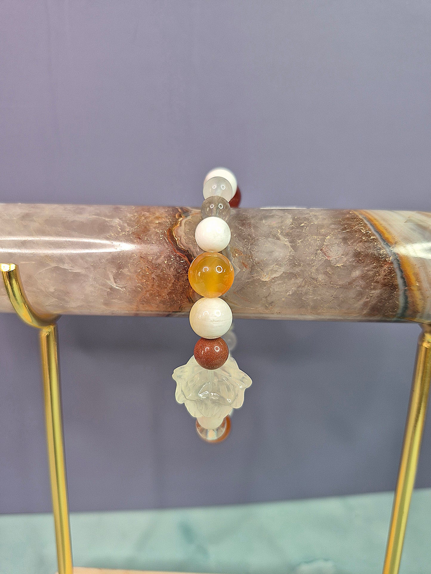 Citrine Lotus Multi Gem Beaded Bracelet