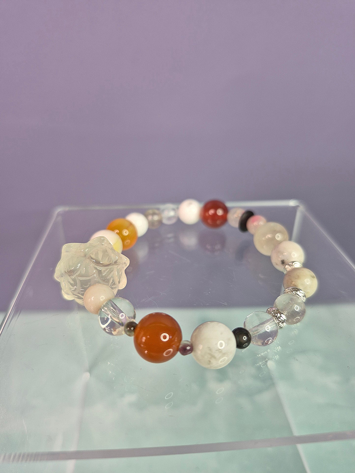 Citrine Lotus Multi Gem Beaded Bracelet