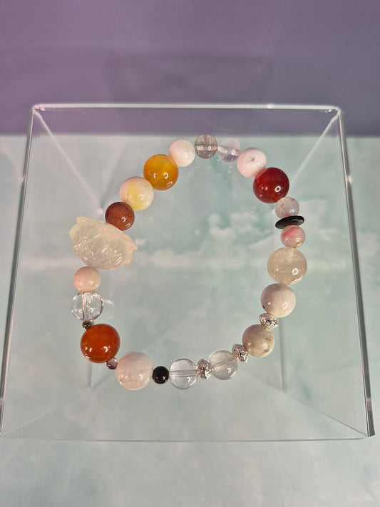 Citrine Lotus Multi Gem Beaded Bracelet