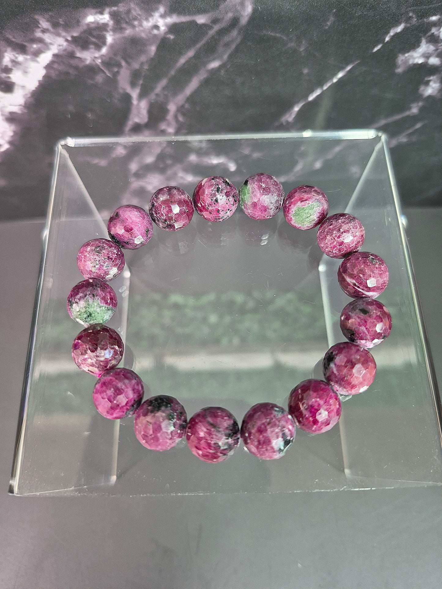 Faceted Cut Ruby Bracelet (10mm)