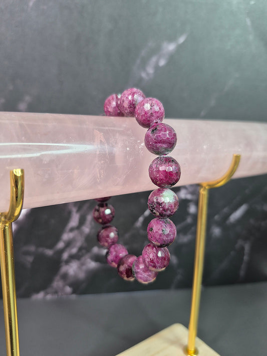 Faceted Cut Ruby Bracelet (10mm)