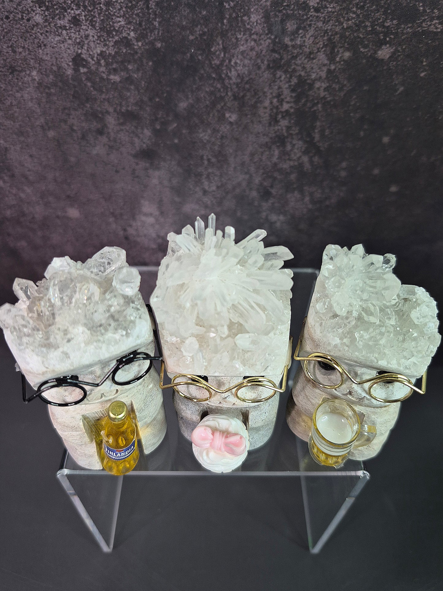Cute Druzy Quartz Cluster Figurines