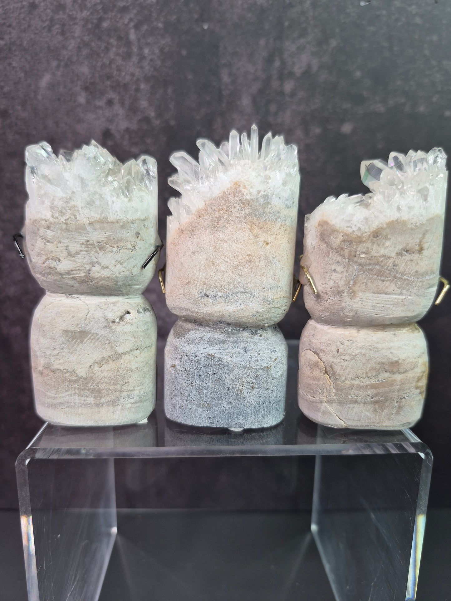Cute Druzy Quartz Cluster Figurines