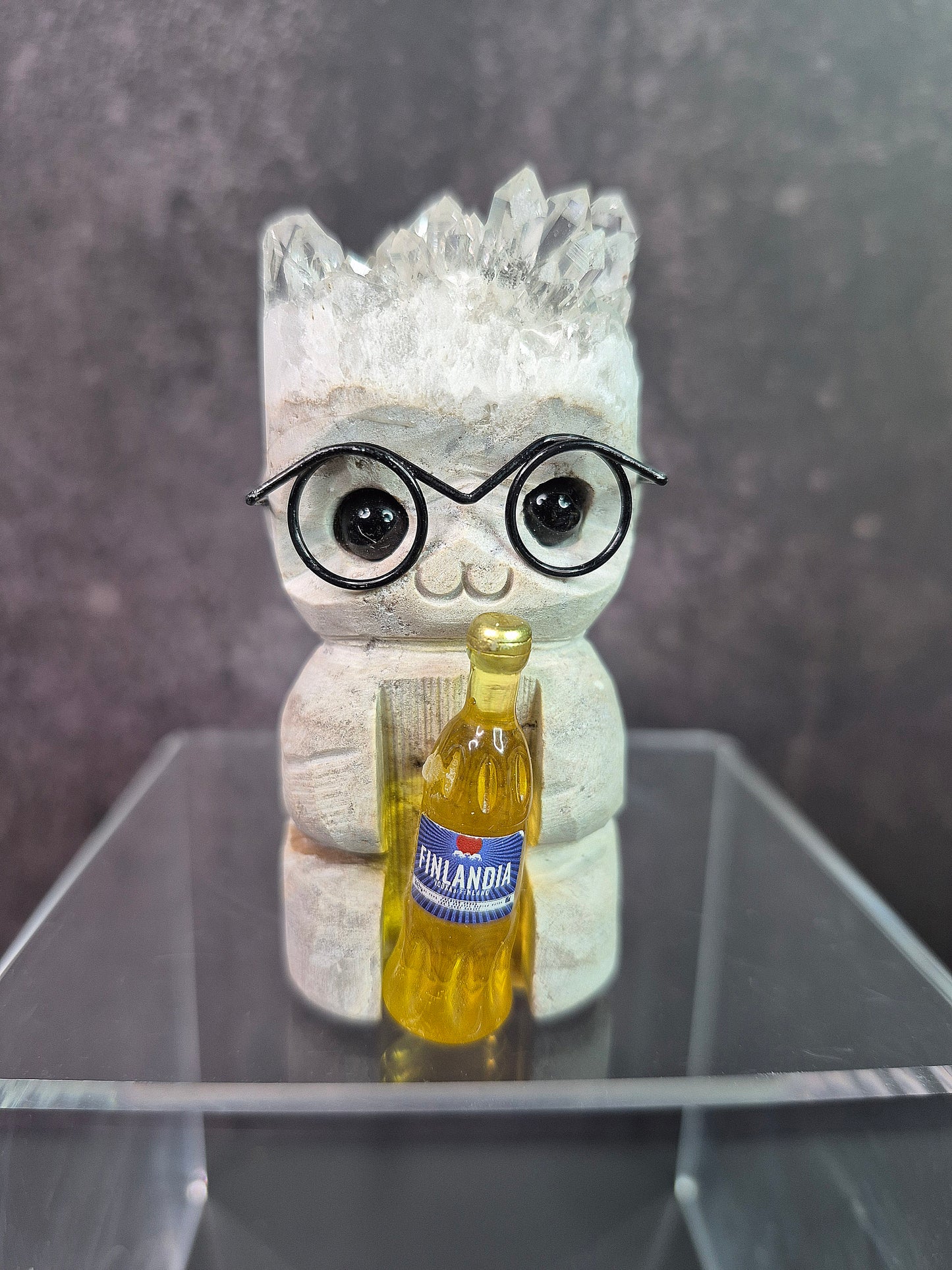 Cute Druzy Quartz Cluster Figurines