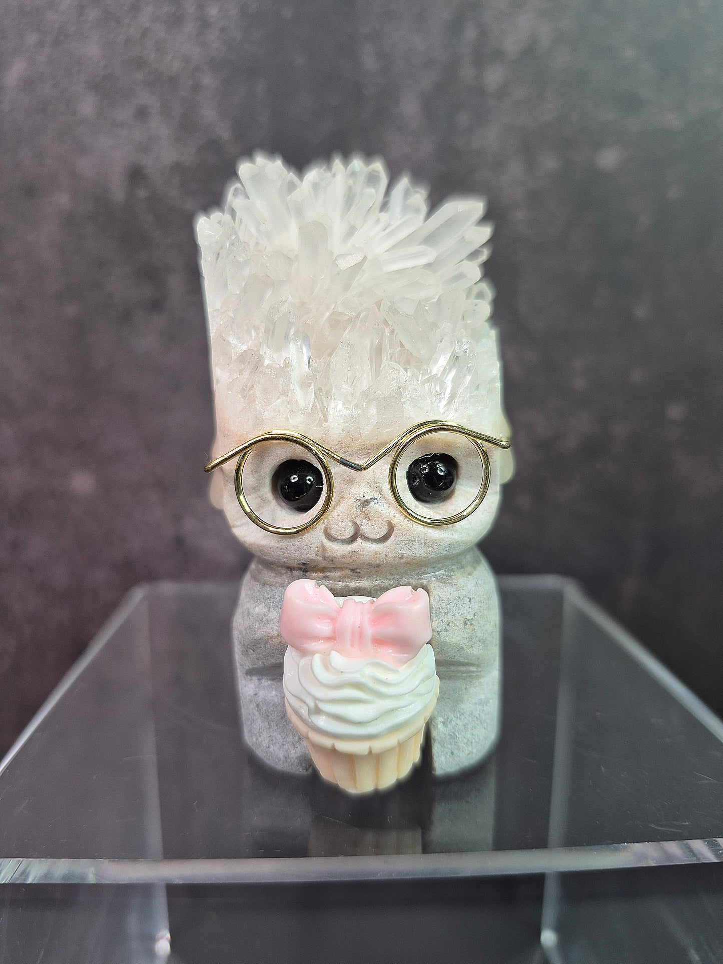 Cute Druzy Quartz Cluster Figurines