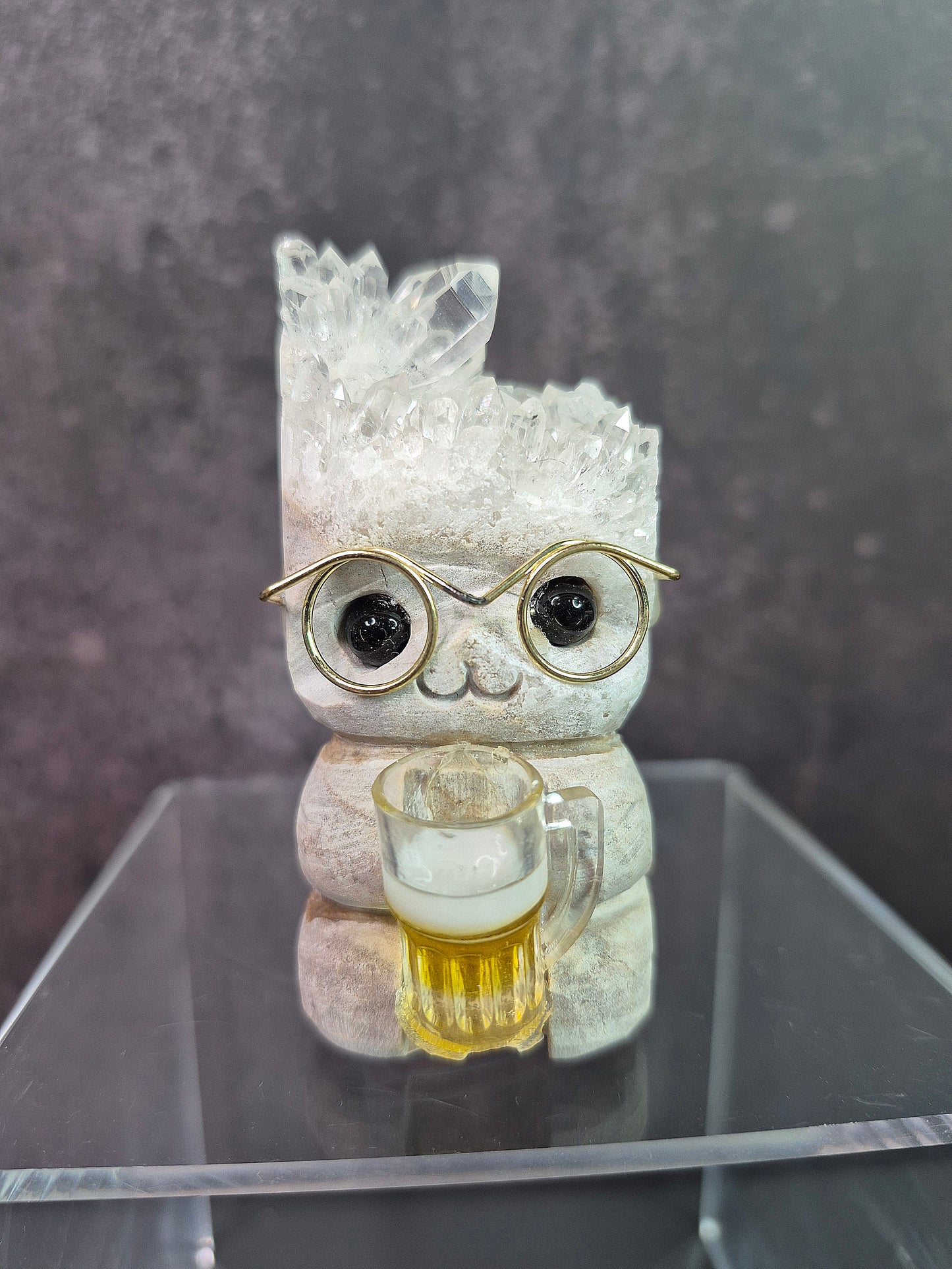 Cute Druzy Quartz Cluster Figurines