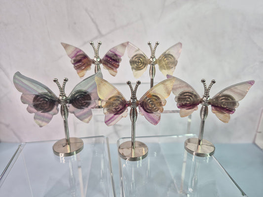 Mini Fluorite Butterflies on Stands