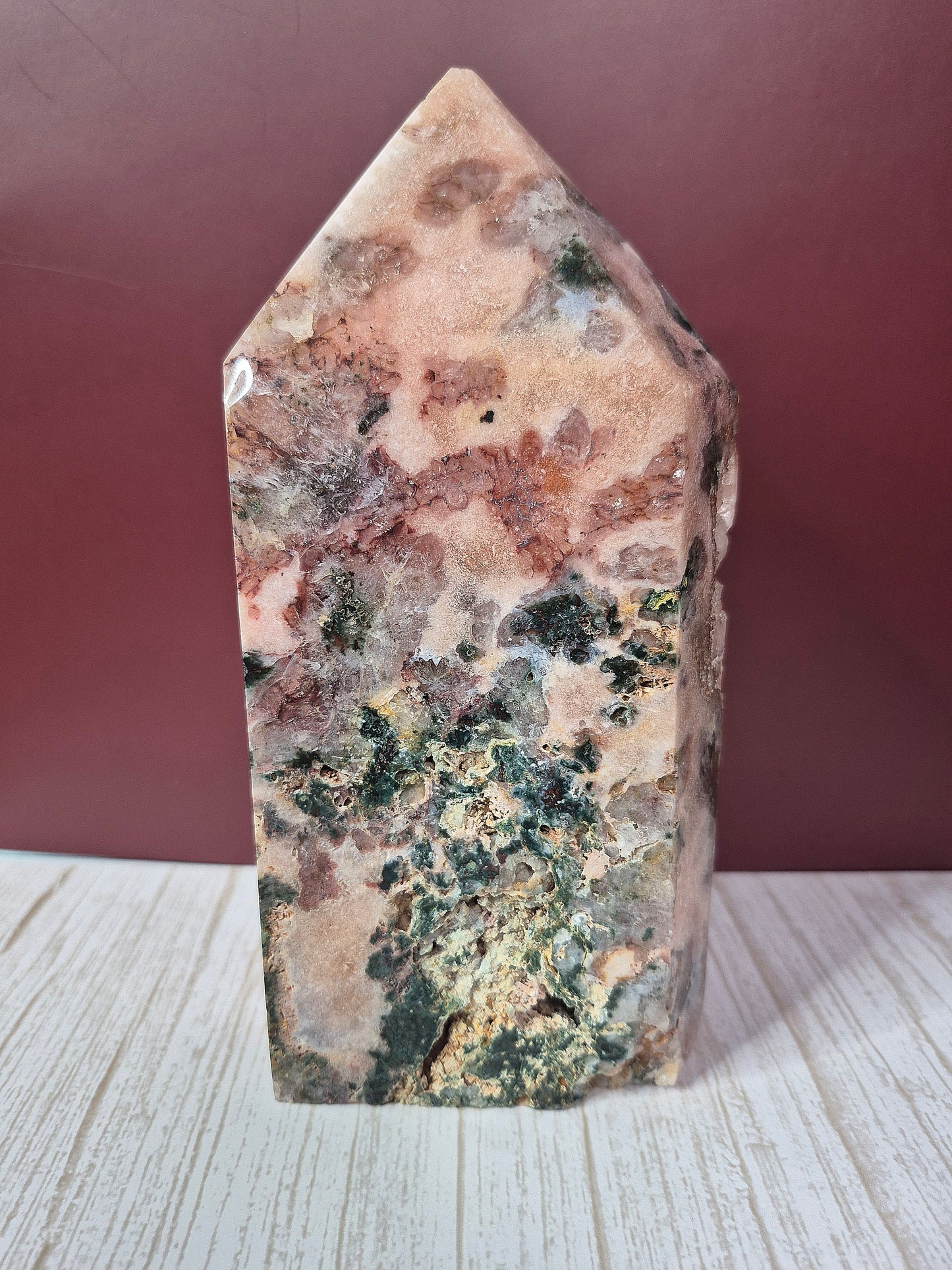 Pink Amethyst Tower with Jasper