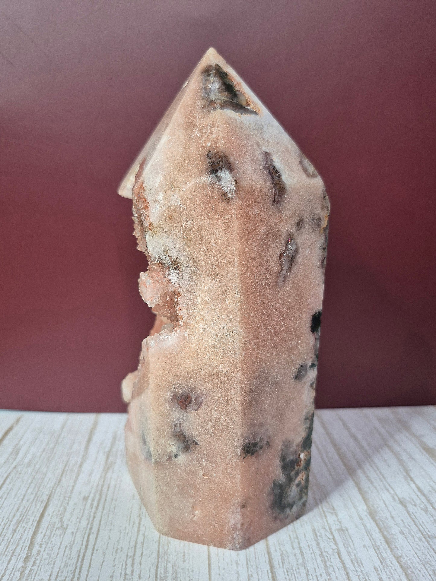 Pink Amethyst Tower with Jasper