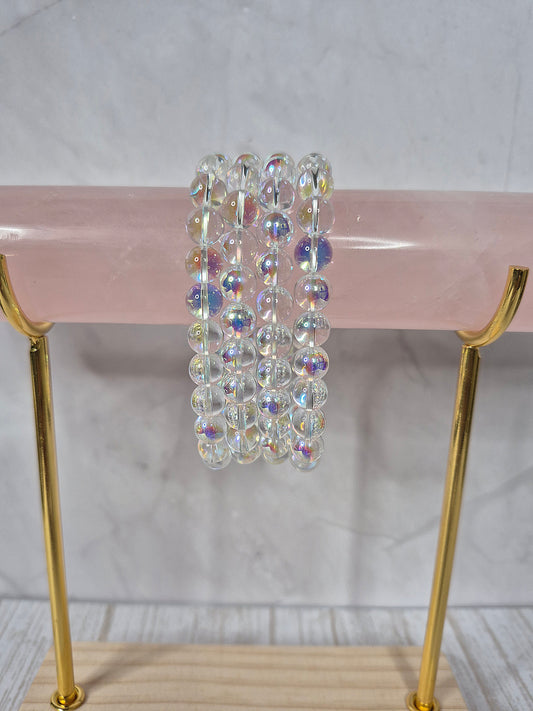 Aura Clear Quartz Beaded Bracelets