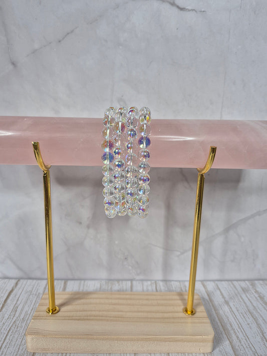 Aura Clear Quartz Beaded Bracelets