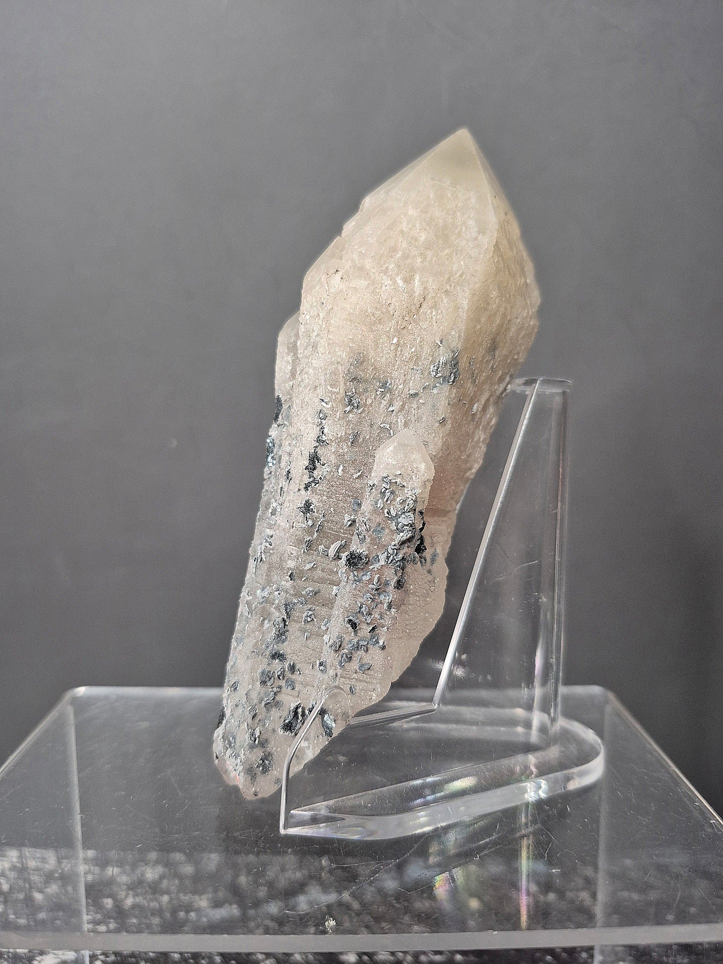 Rose Specular Hematite on Quartz