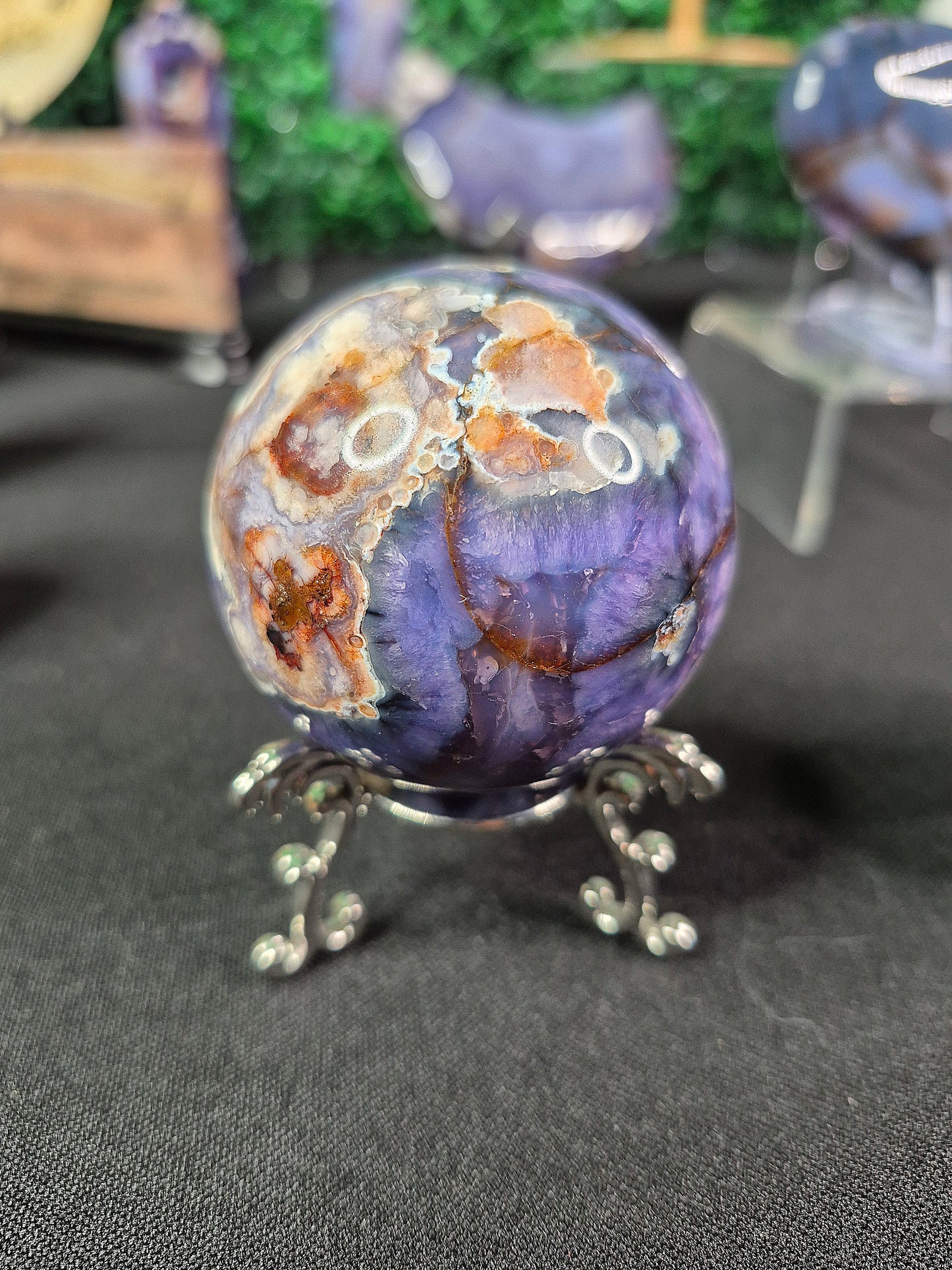 Blue Flower Agate Spheres
