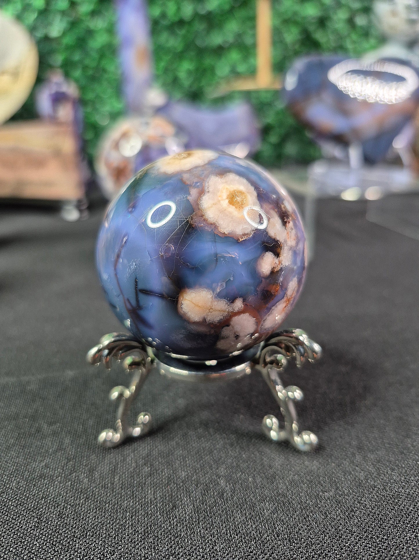 Blue Flower Agate Spheres