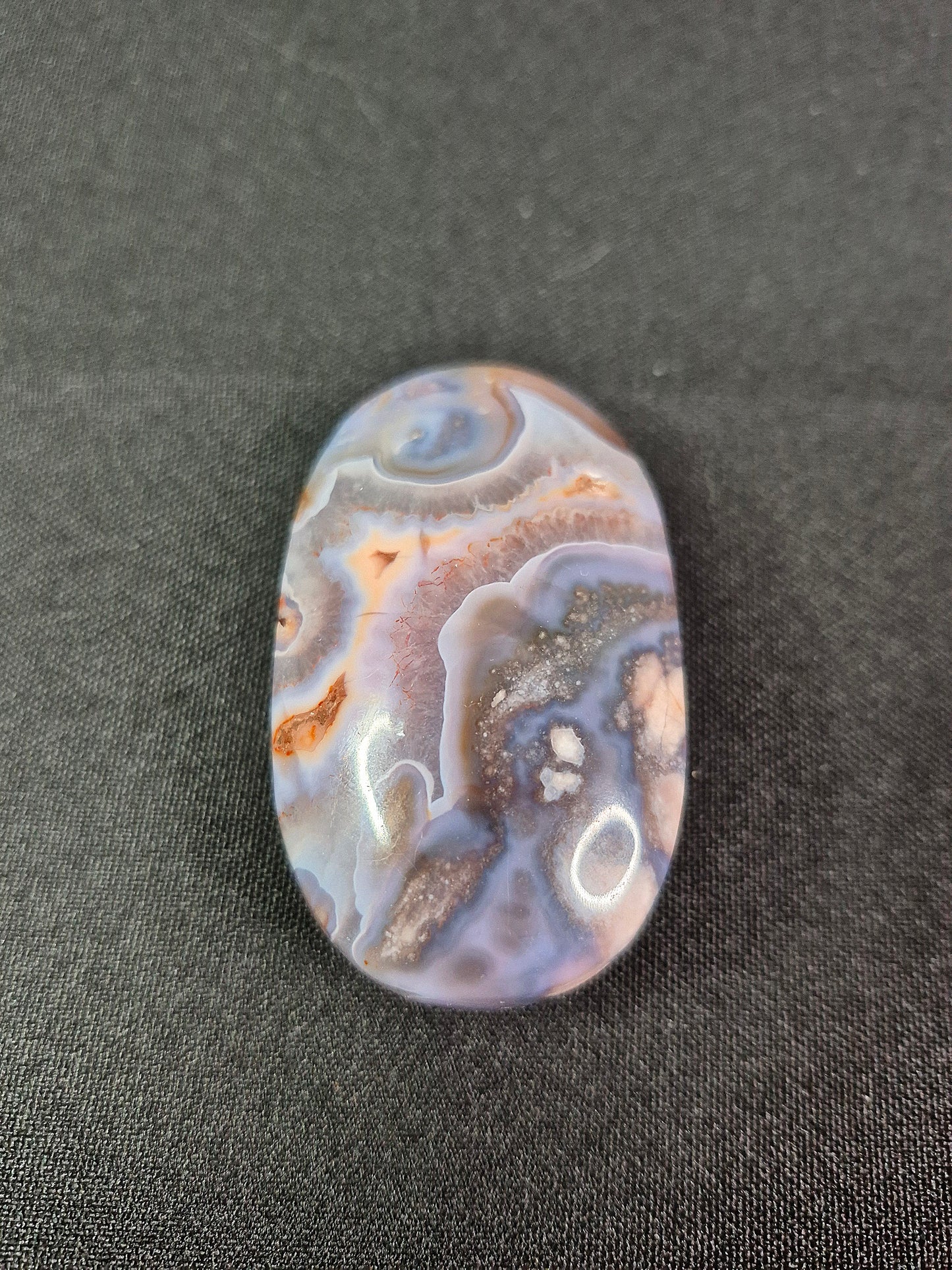 Blue Flower Agate Palm Stones