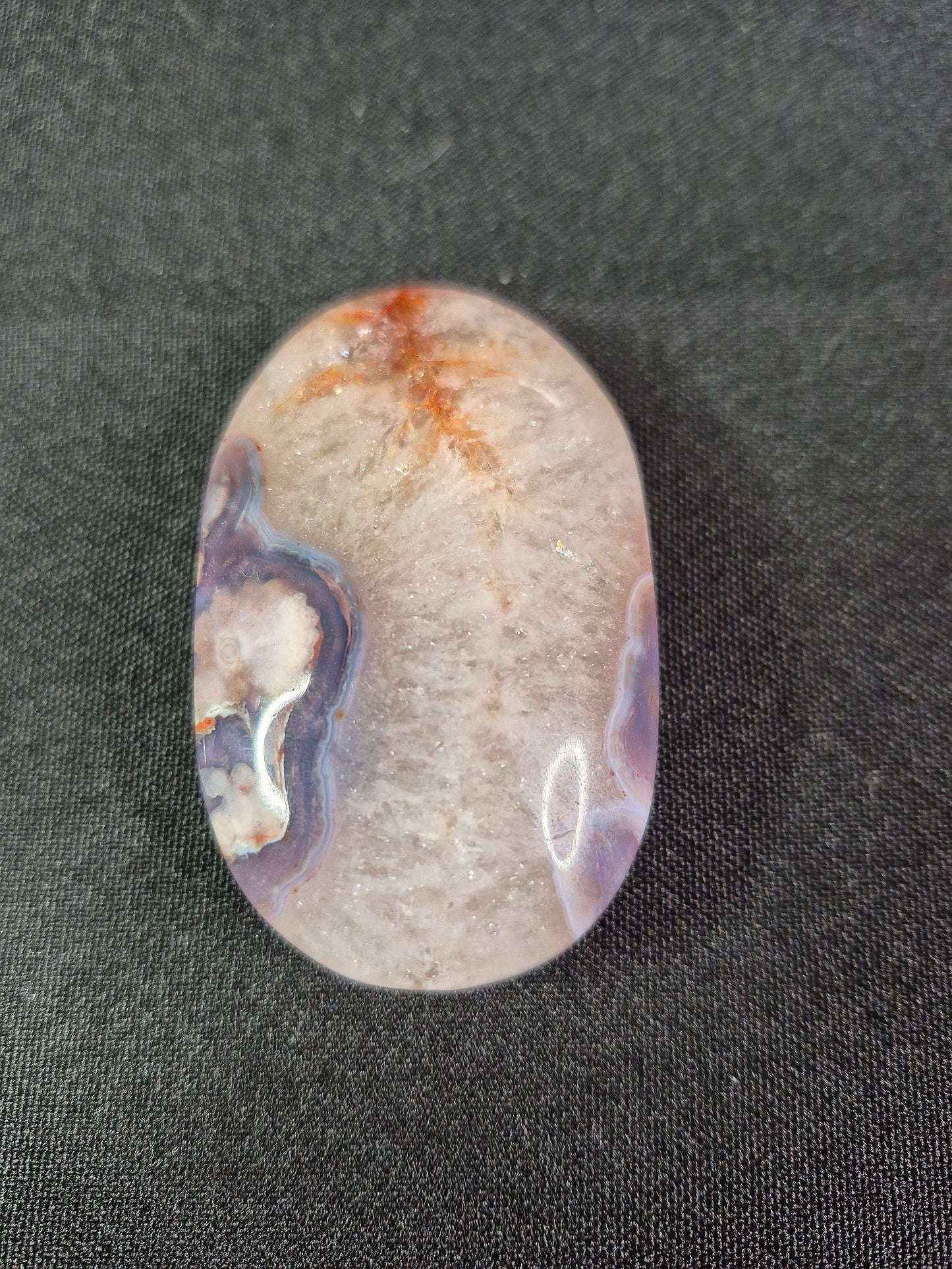 Blue Flower Agate Palm Stones