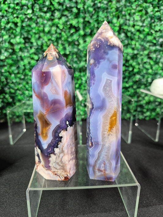 Blue Flower Agate Towers