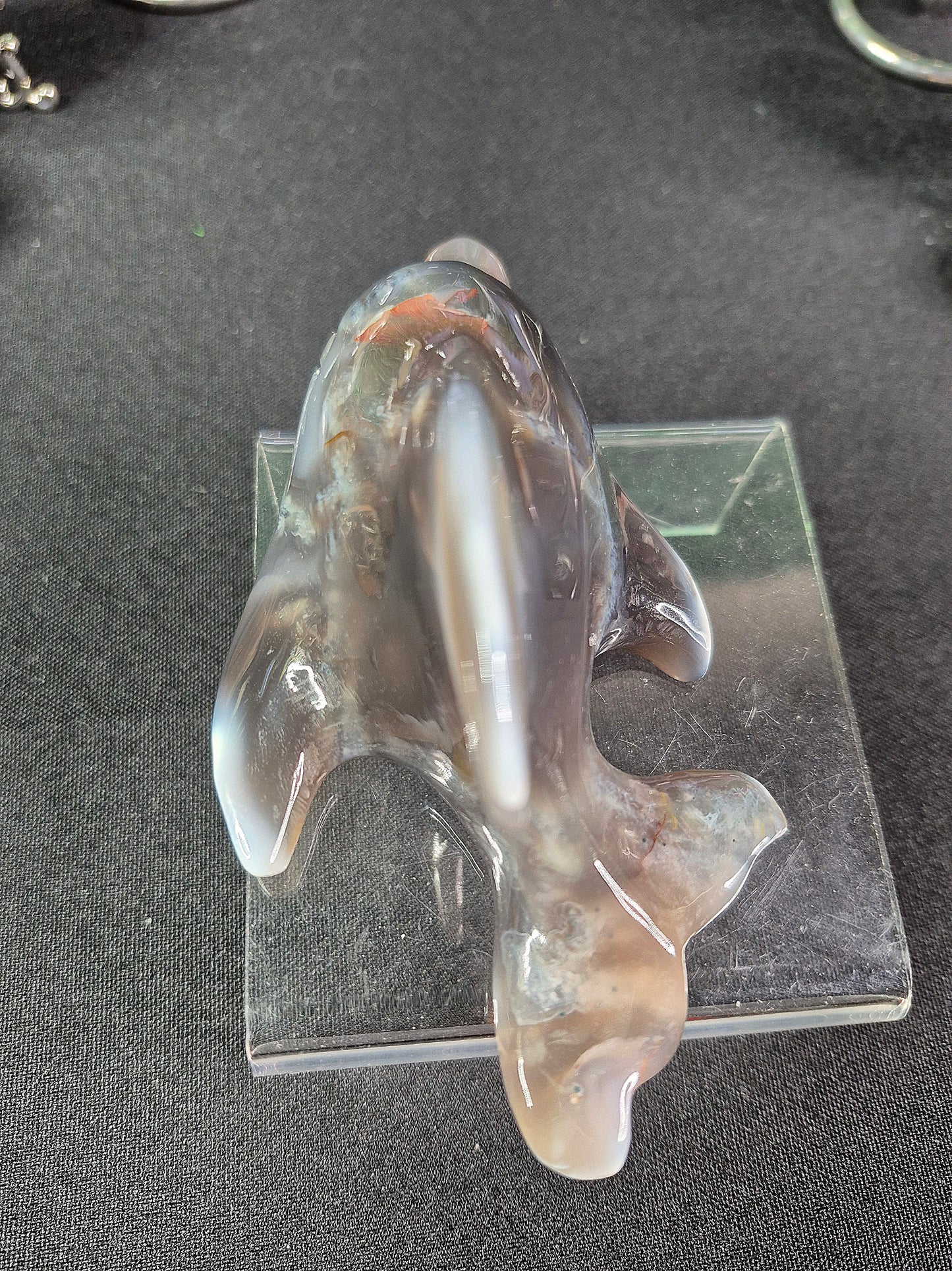 Gorgeous Agate Dolphin Carving