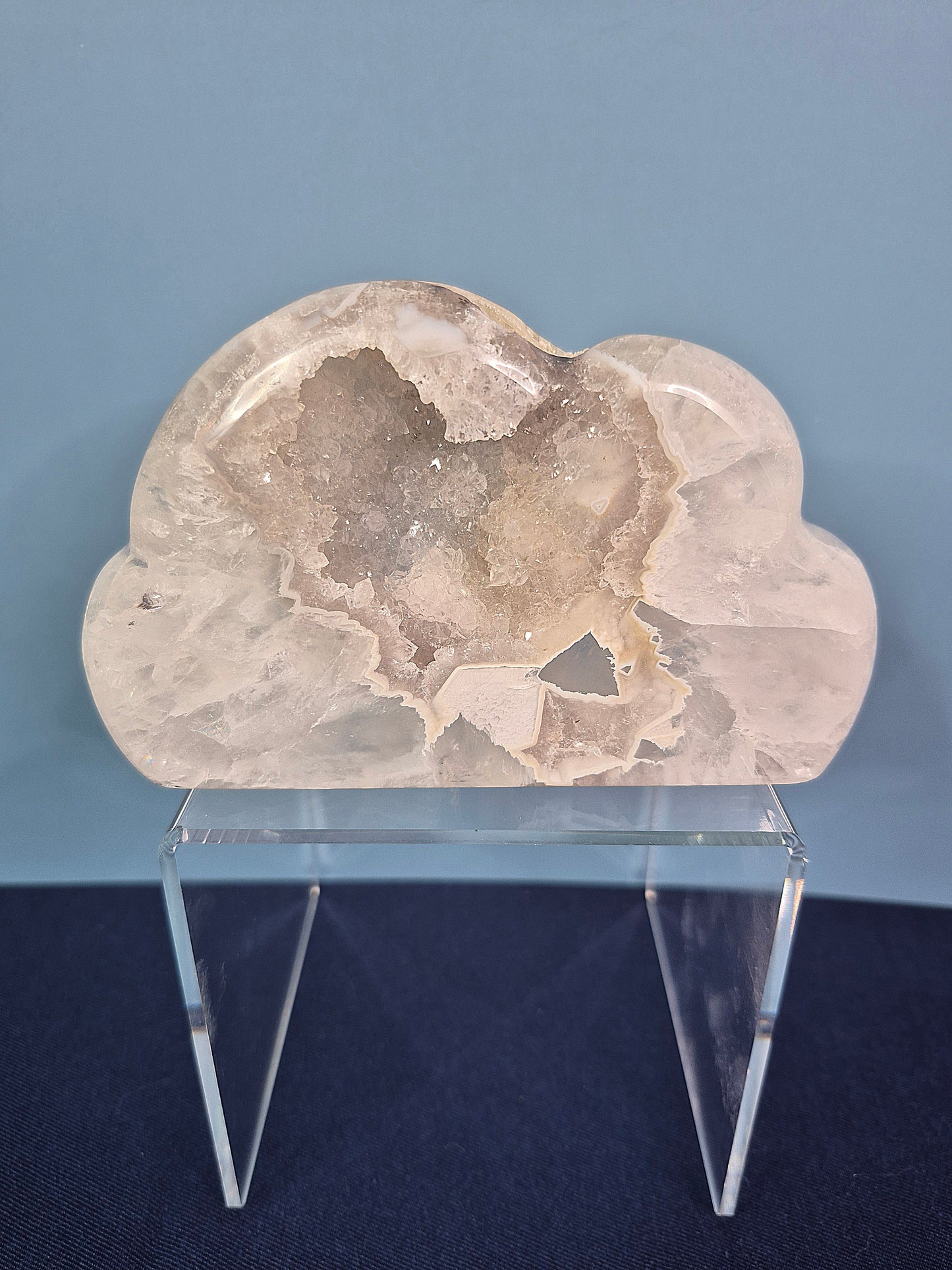 Agate Cloud Carvings with Druzy