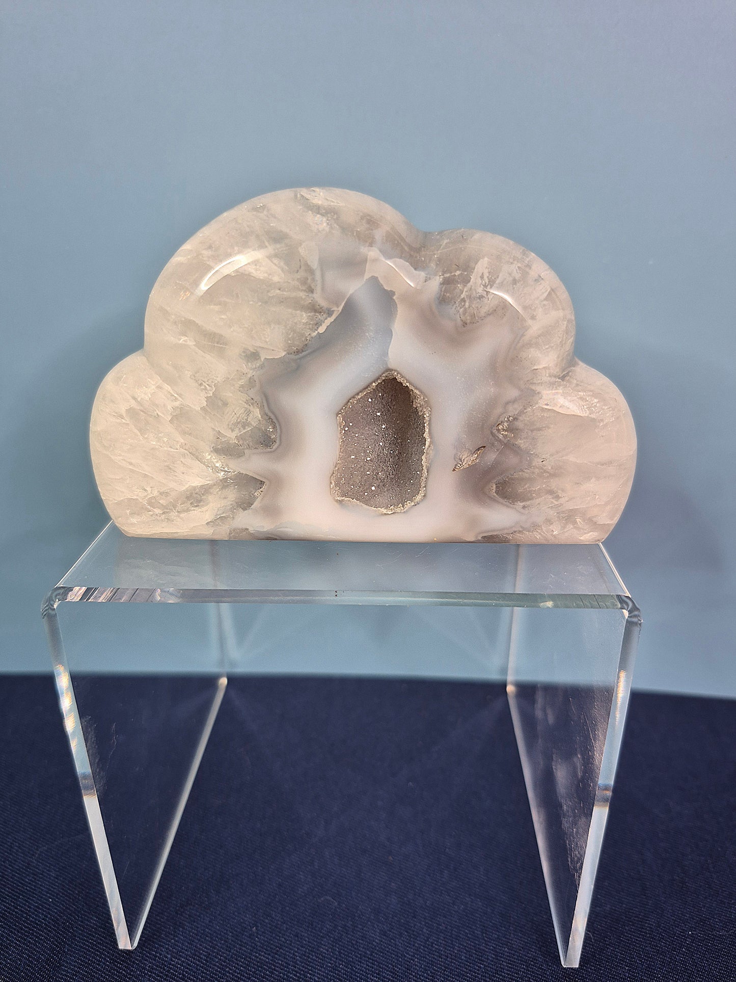 Agate Cloud Carvings with Druzy