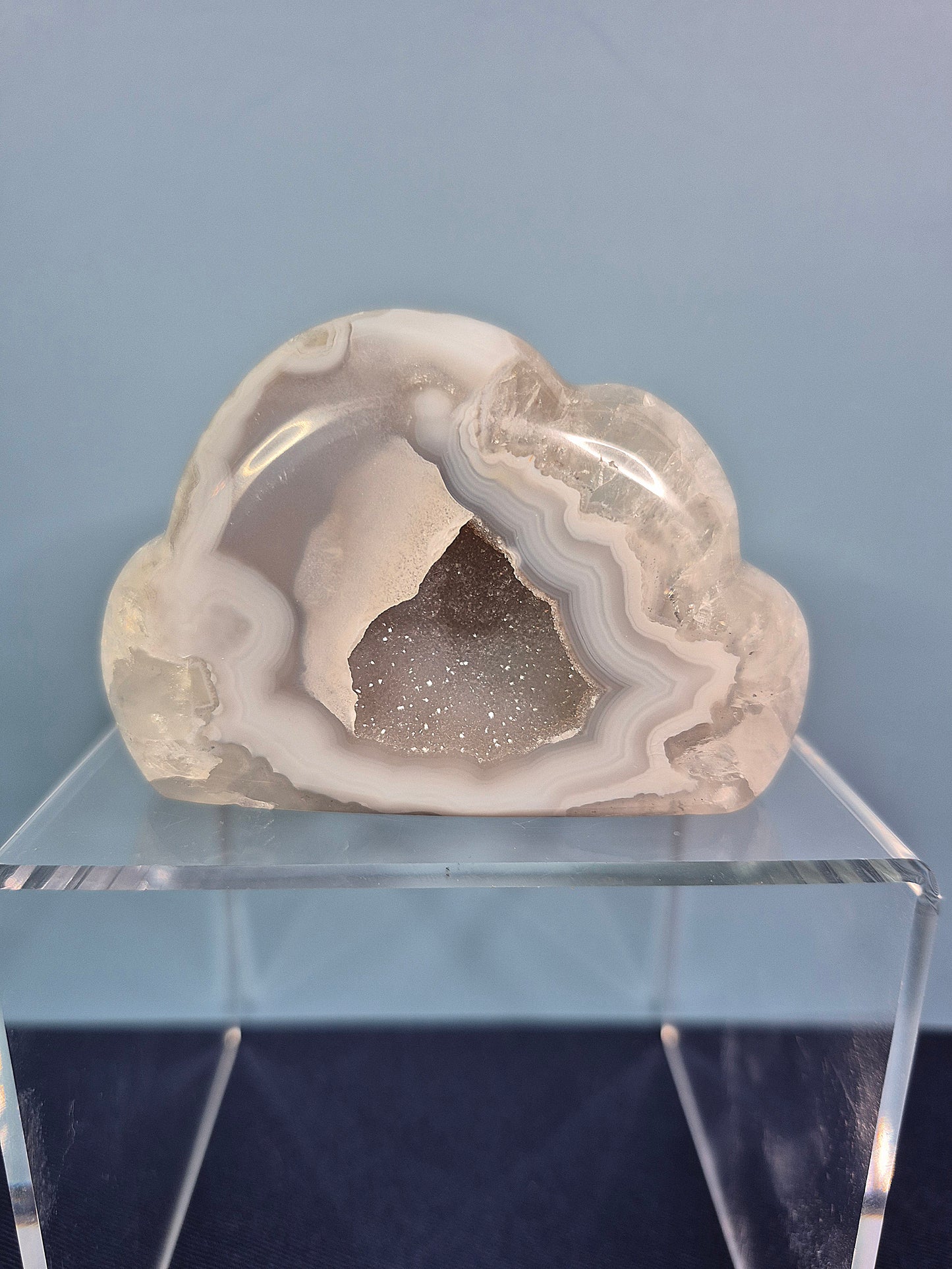 Agate Cloud Carvings with Druzy