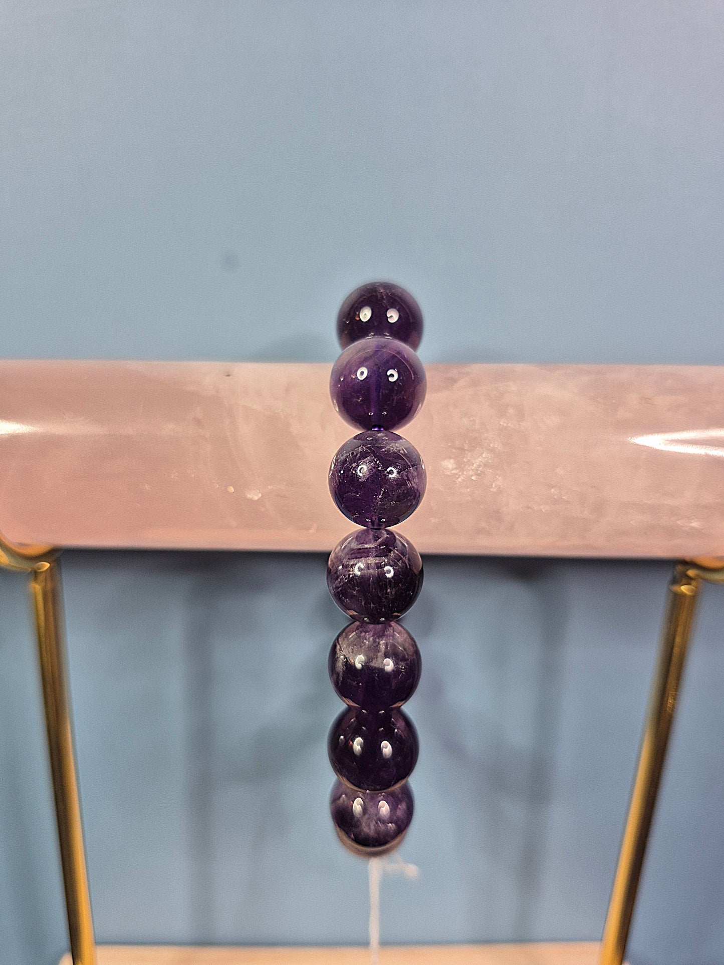 Royal Purple Amethyst Beaded Bracelet (12mm)