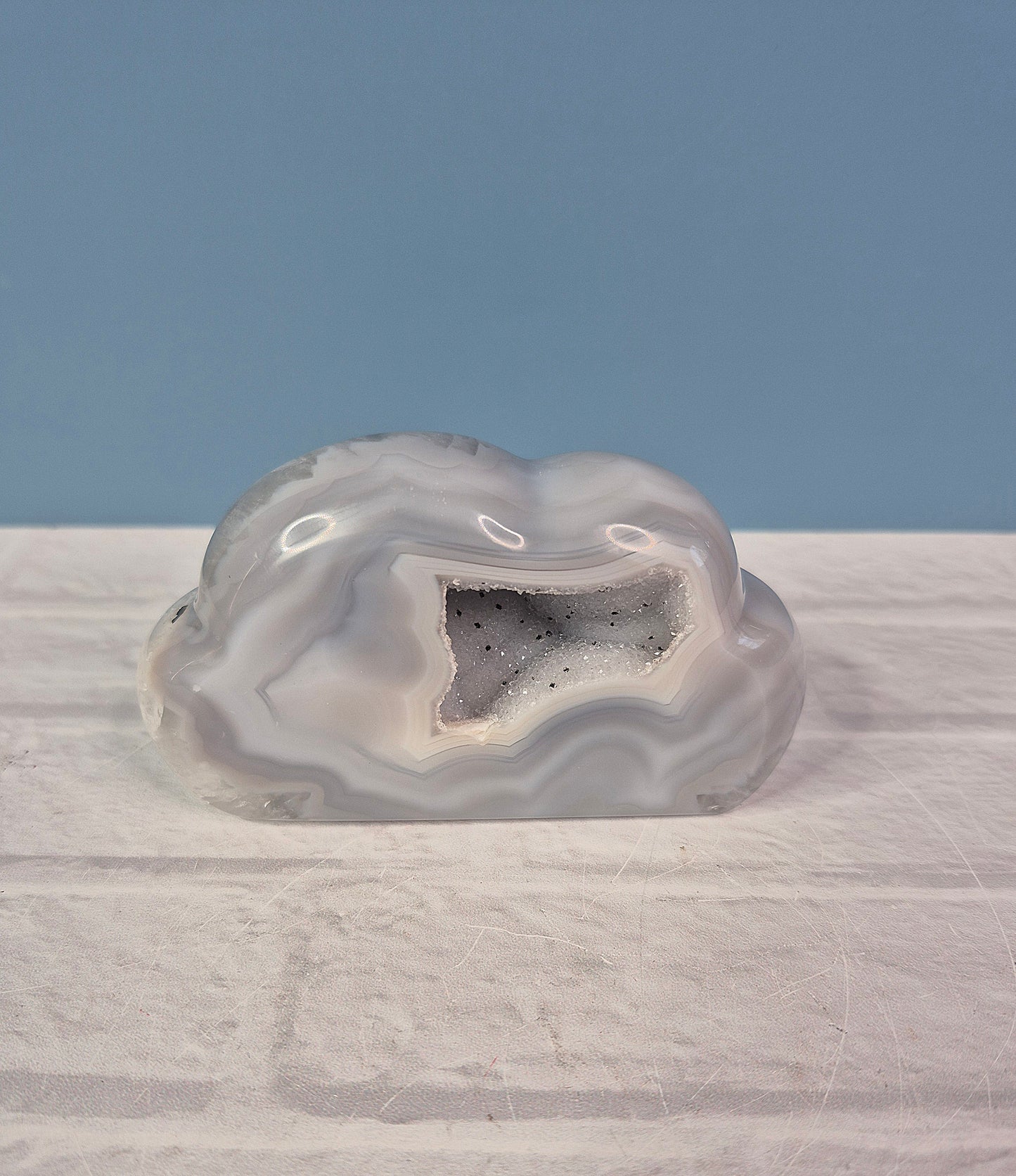 Agate Cloud Carvings with Druzy