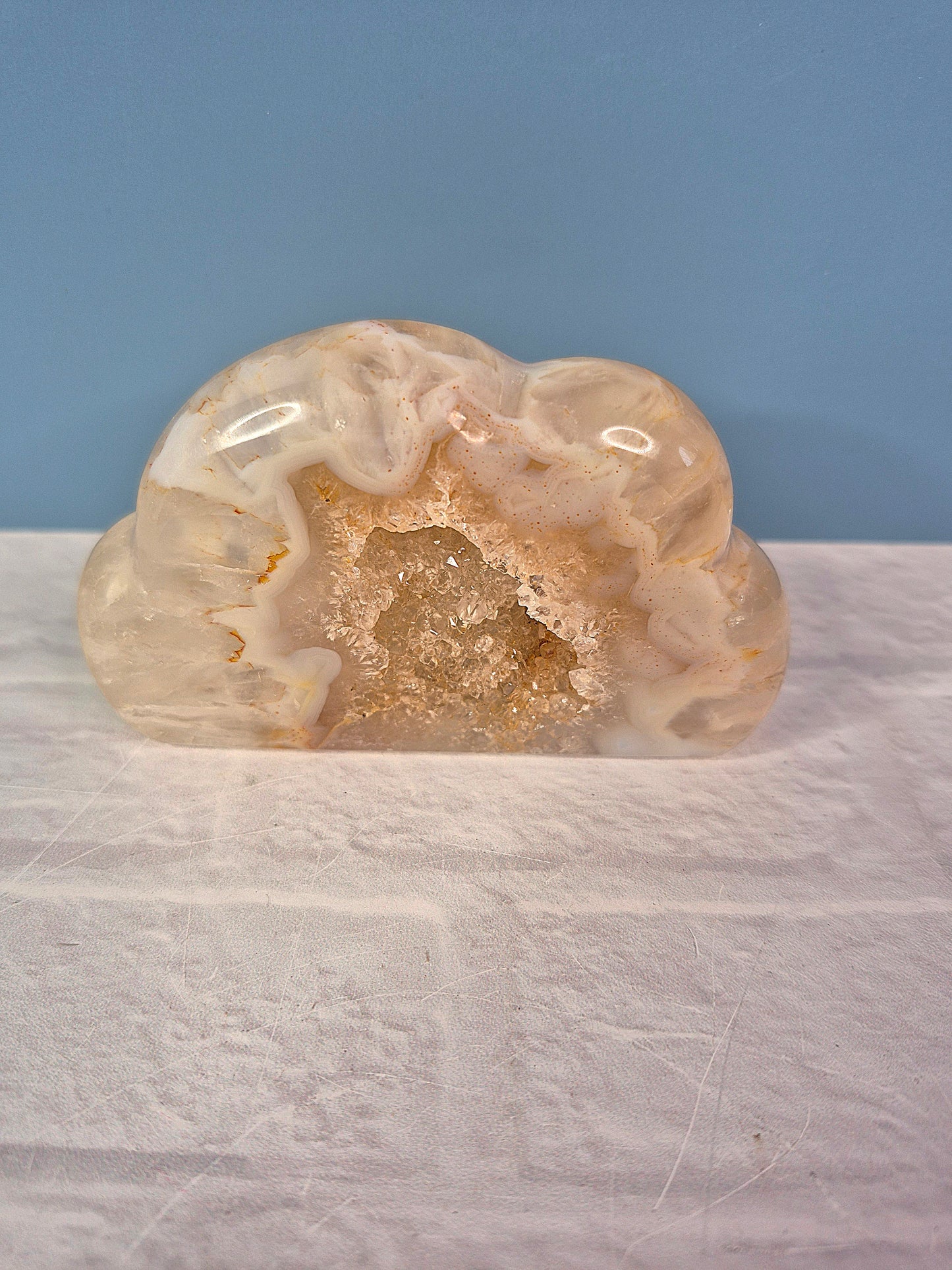 Agate Cloud Carvings with Druzy