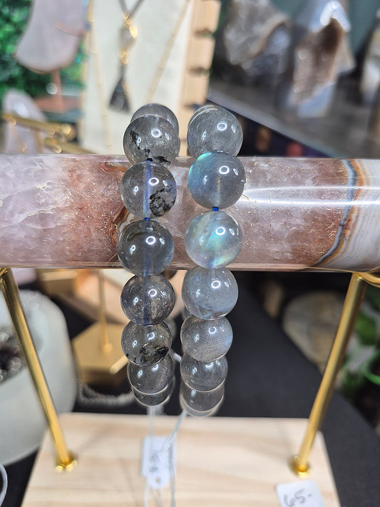 High Flash Labradorite Beaded Bracelet (12mm)