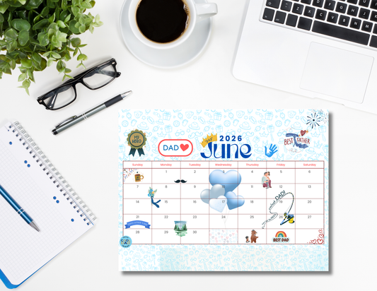 Father's Day June 2026 Calendar