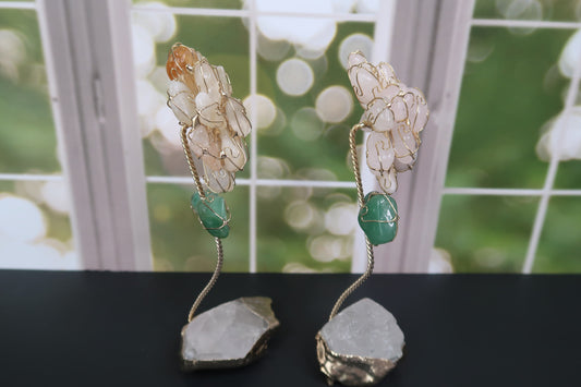 Wire-Wrapped Crystal Flowers