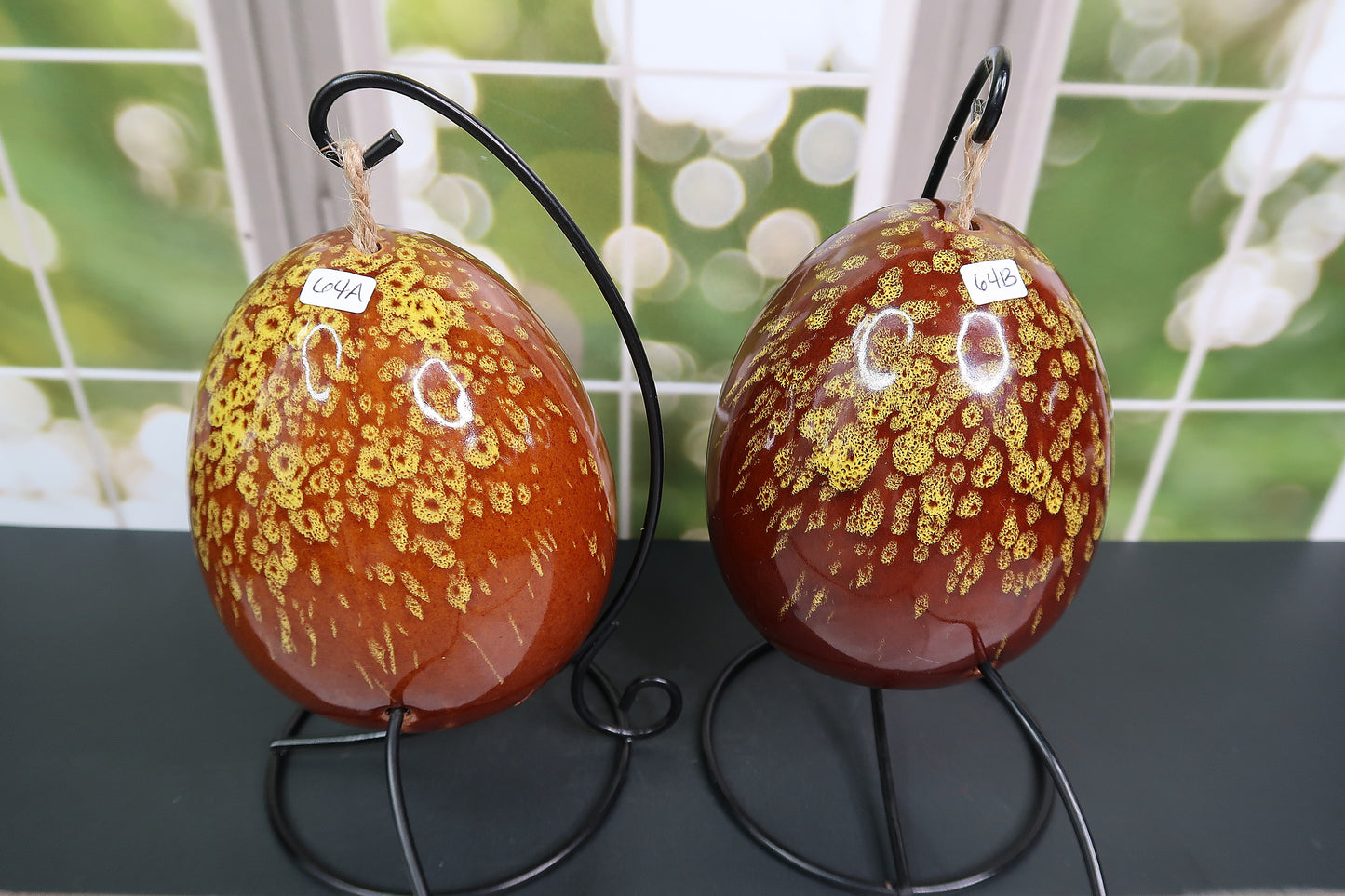 Rose Quartz & Amethyst Swinging Lamps with Stand