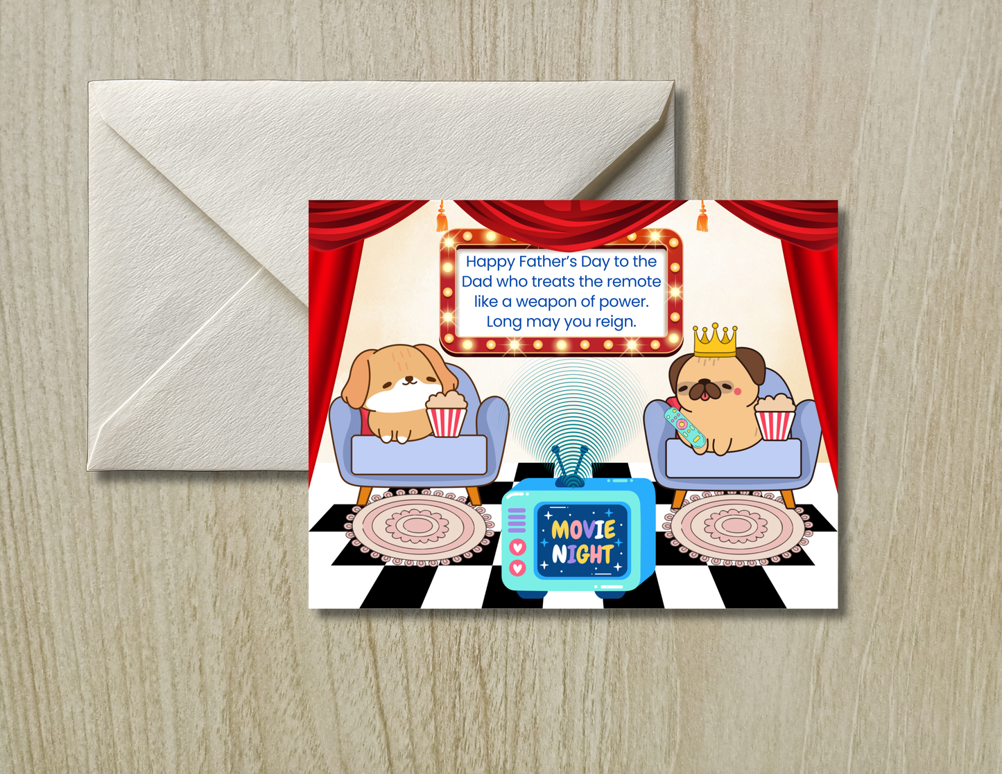 Movie Night with Dad Postcard