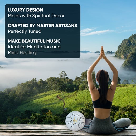 White Steel Tongue Relaxing Meditation Rain Drum - 8 Notes