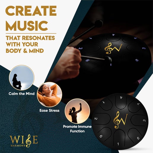White Steel Tongue Relaxing Meditation Rain Drum - 8 Notes