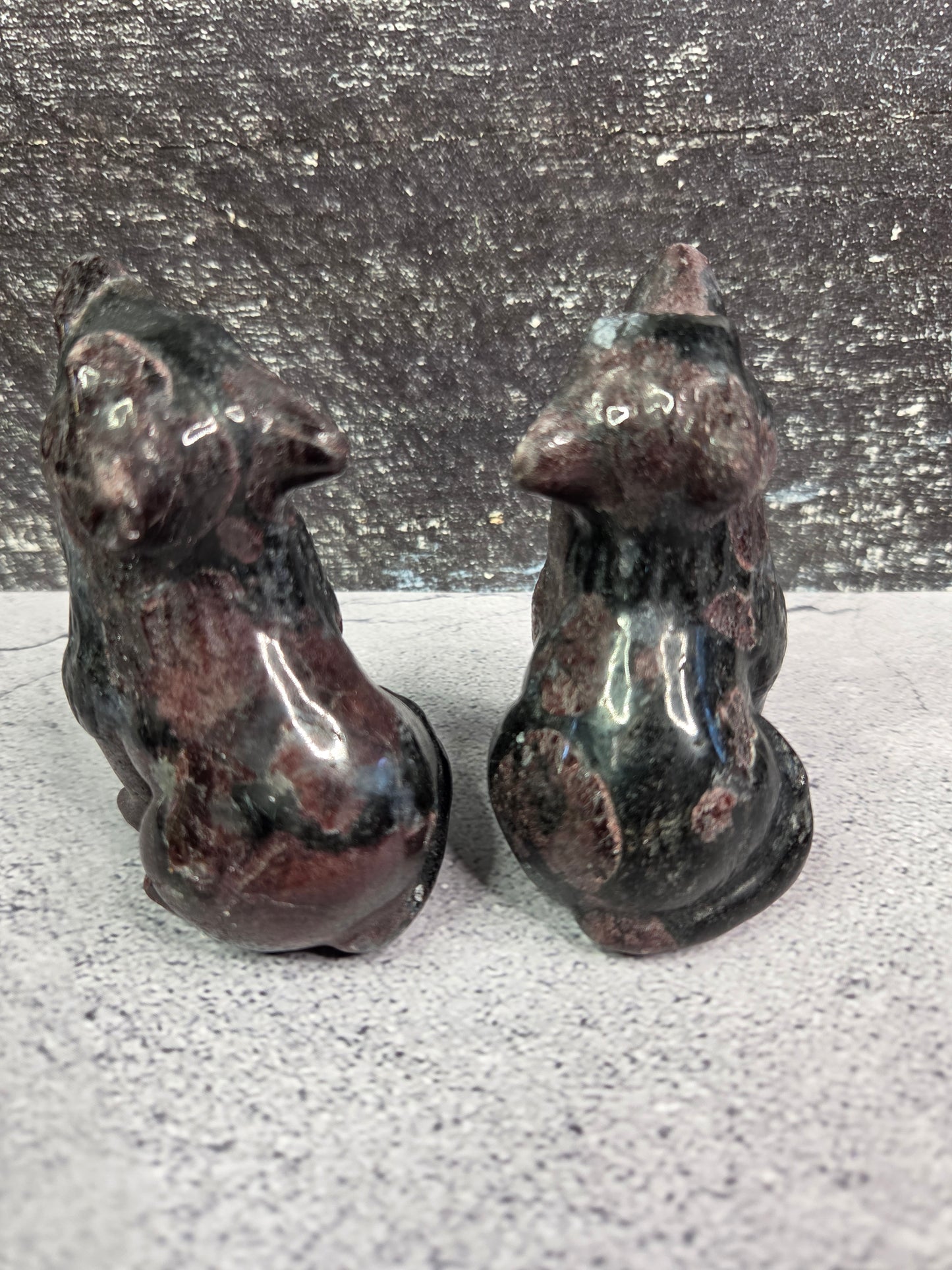 Garnet Wolf Carvings