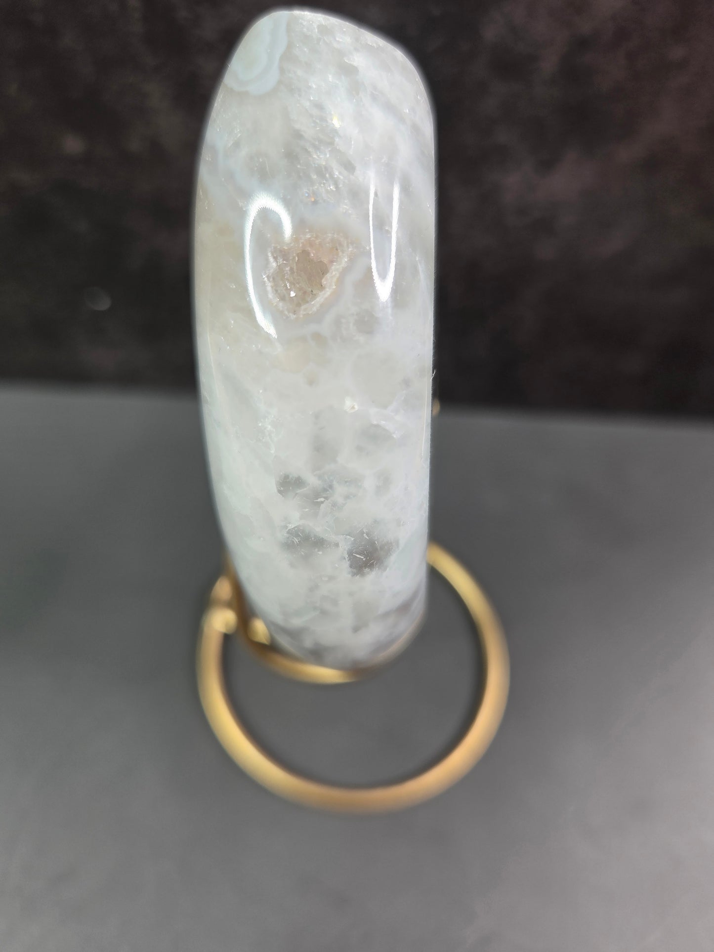 Agate Crescent Moons with Druzy