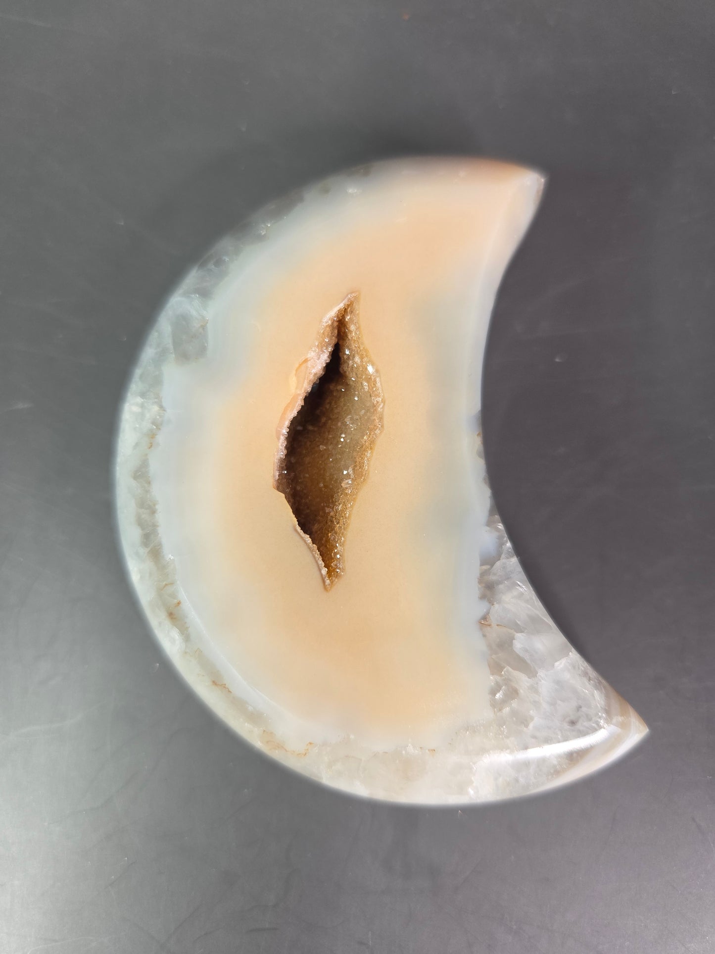 Agate Crescent Moons with Druzy