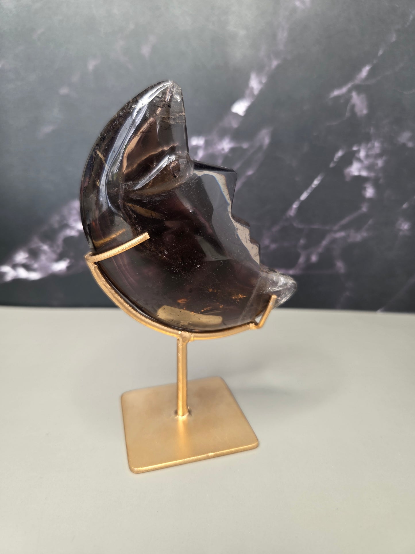 Smoky Quartz Crescent Moons