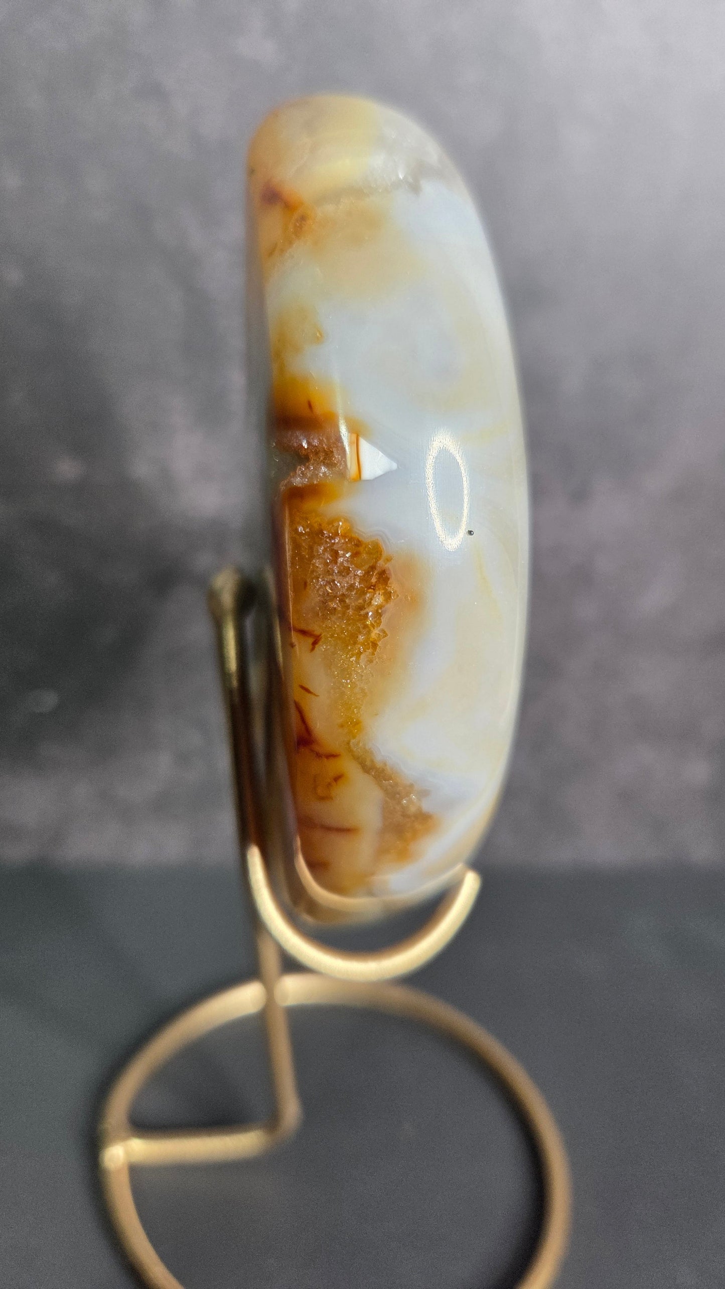 Agate Crescent Moons with Druzy