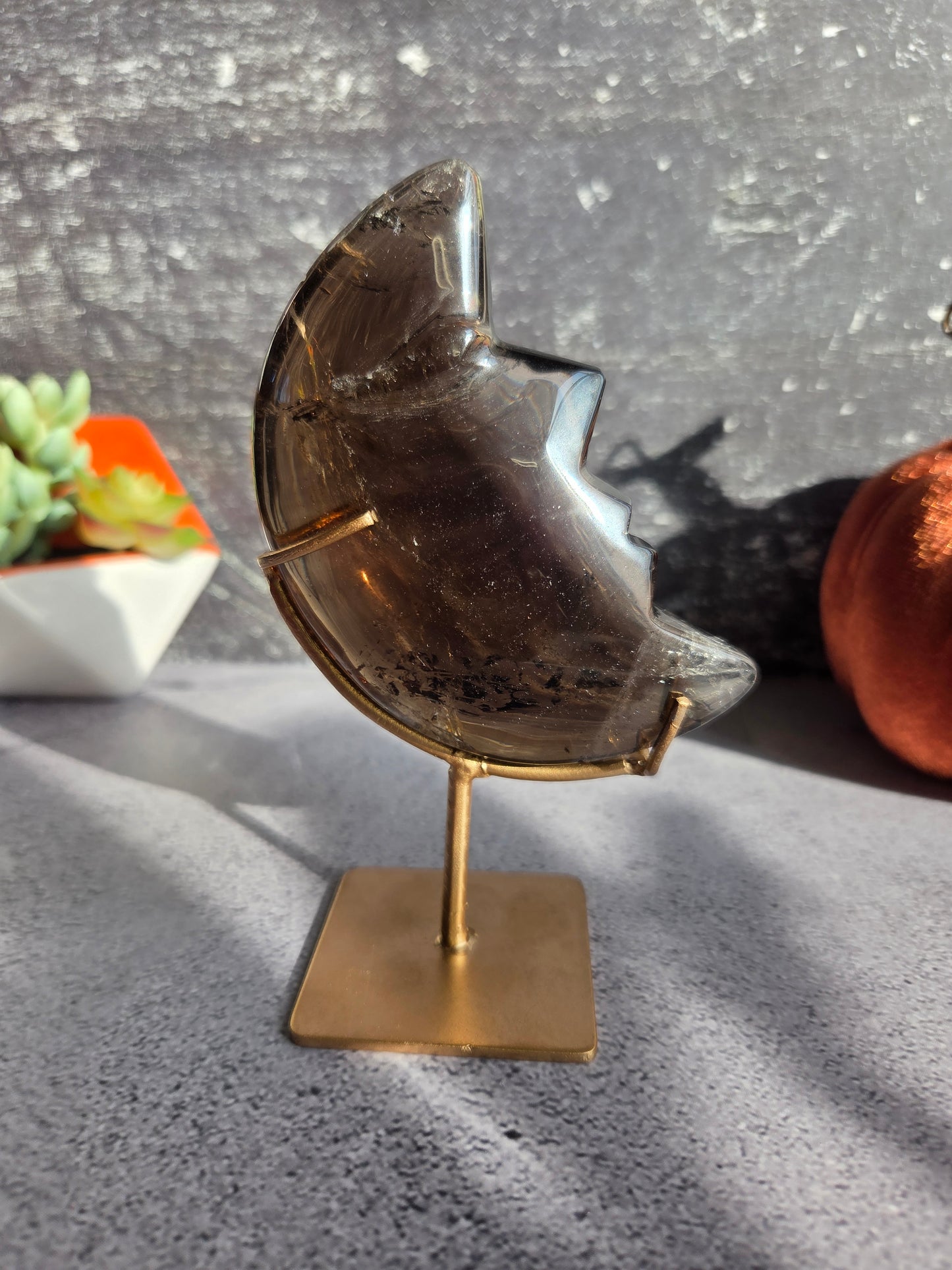 Smoky Quartz Crescent Moons