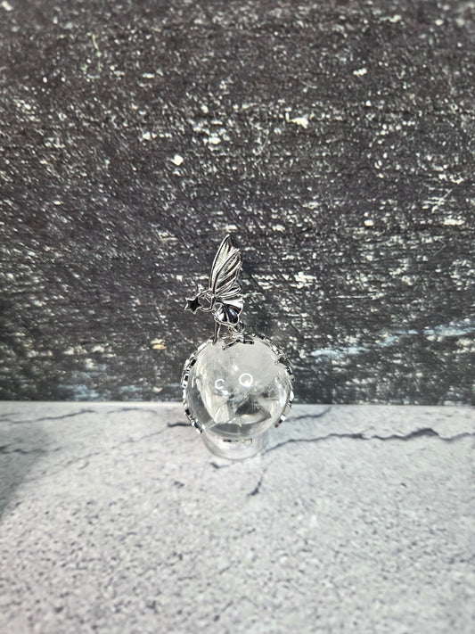 Spinning Clear Quartz Sphere Pendant