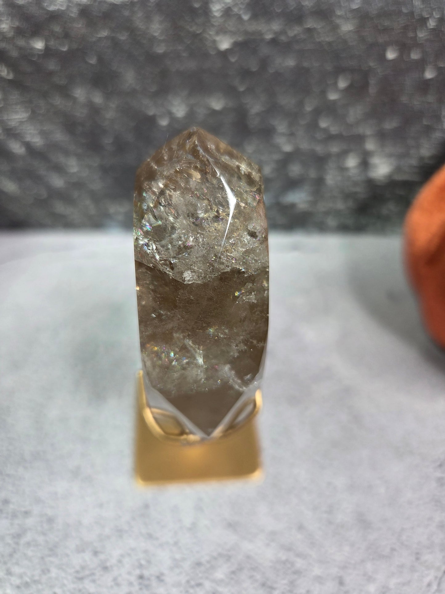 Smoky Quartz Faceted Cut Moon