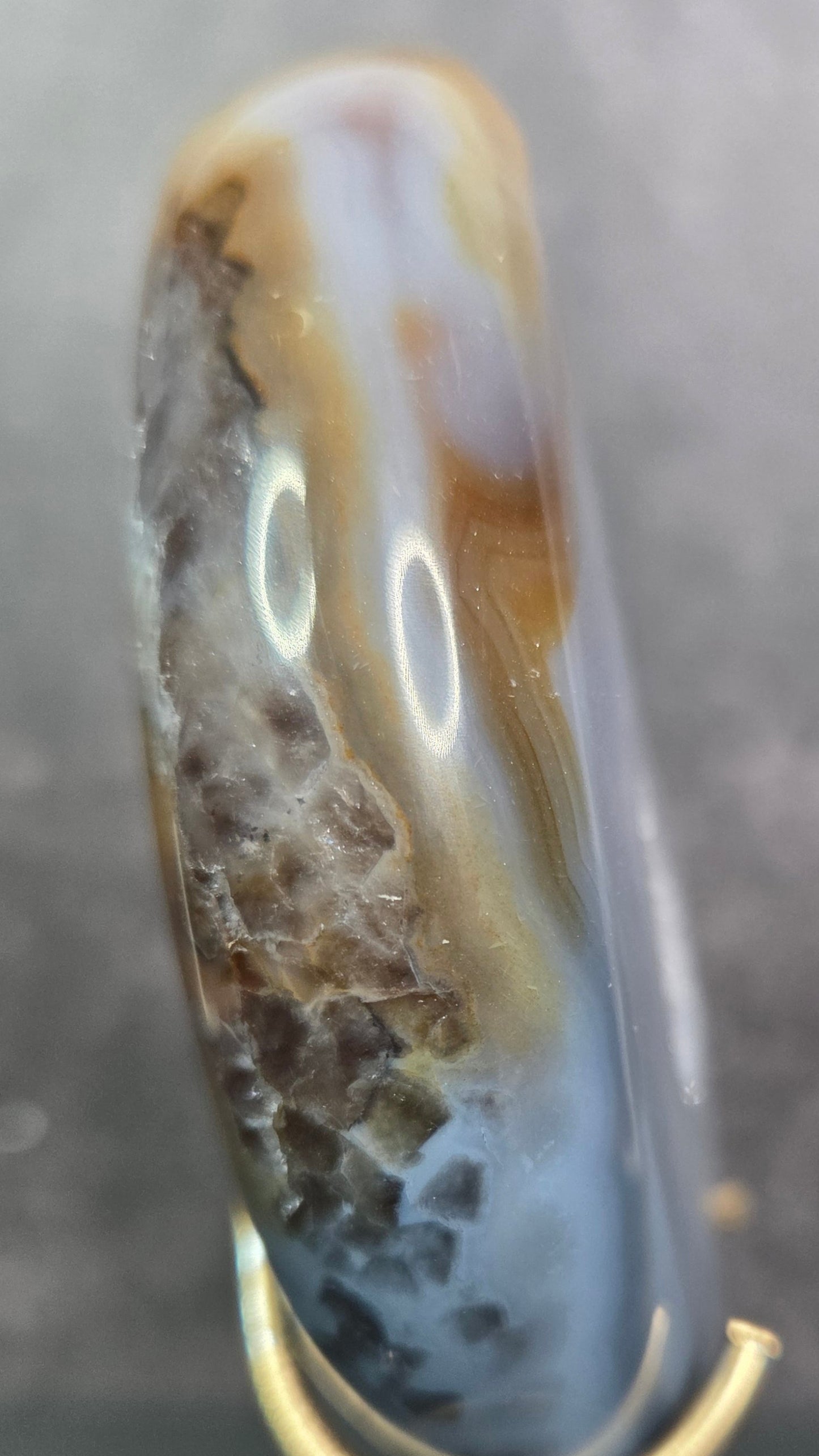 Agate Crescent Moons with Druzy