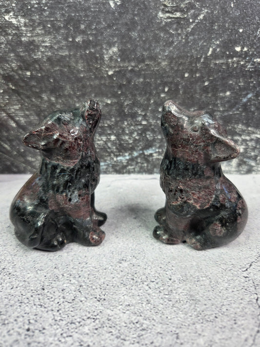 Garnet Wolf Carvings