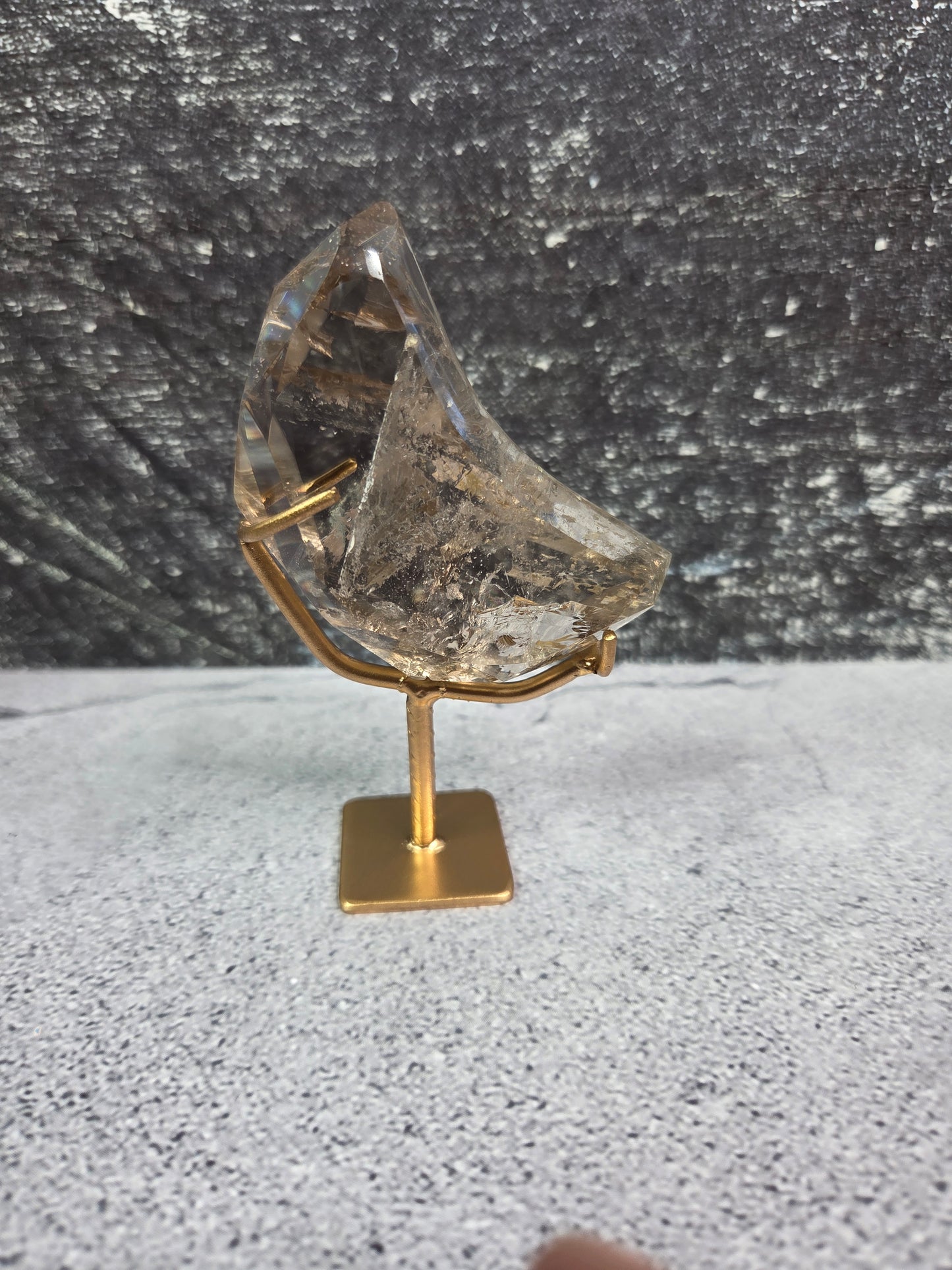 Faceted Cut Smoky Quartz Moons