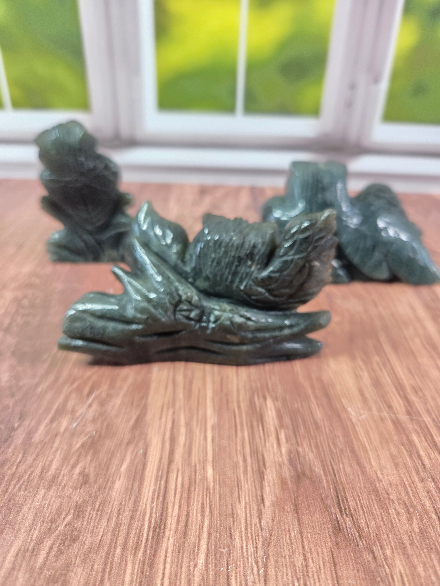 Stunning Labradorite Owl Carvings